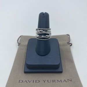 David Yurman Double X Crossover Ring with Diamonds
